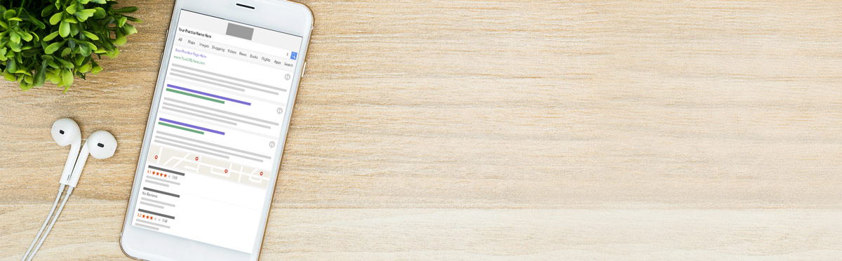 A smartphone showing a webpage illustrating the advantage of search engine optimization