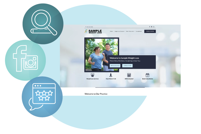 A modern website design for weight loss clinic