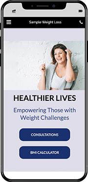 screenshot of a mobile friendly ‎weight loss clinic web design