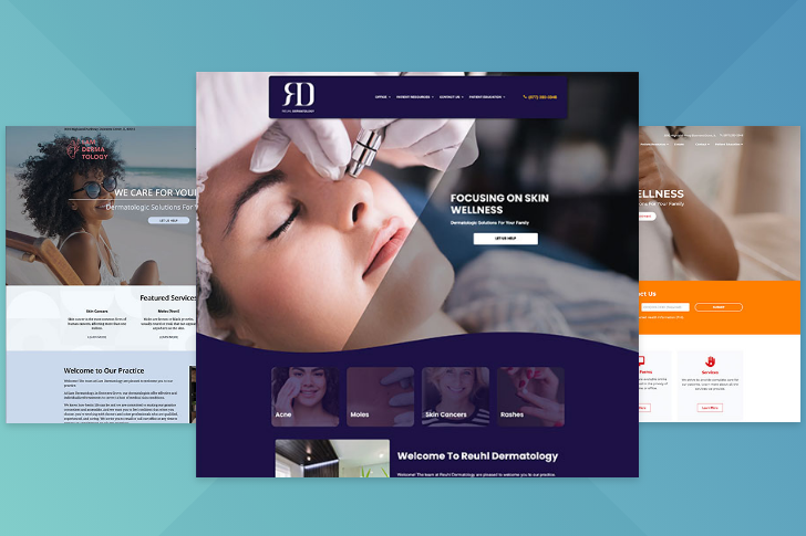 dermatology website design sample
