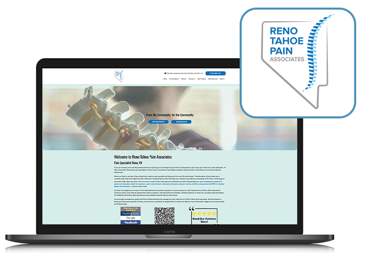A customer success stories highlighting Reno Tahoe Pain Associates website
