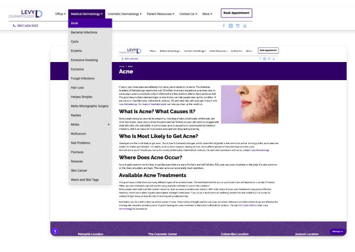 Feature of Note: Service Pages