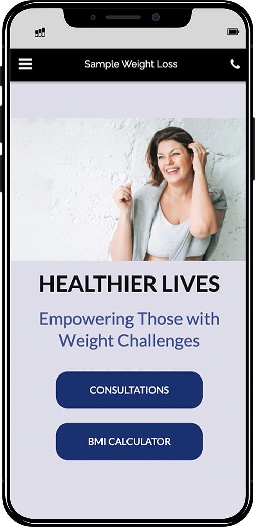 phone showing weight loss doctor website